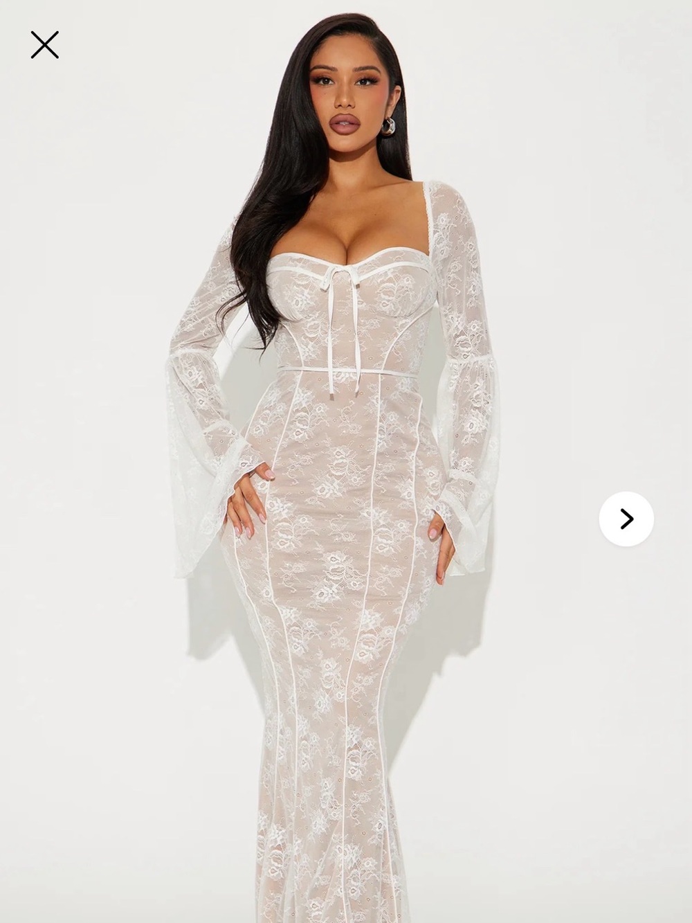 Fashion Nova Fiona Lace Maxi Dress - Size S